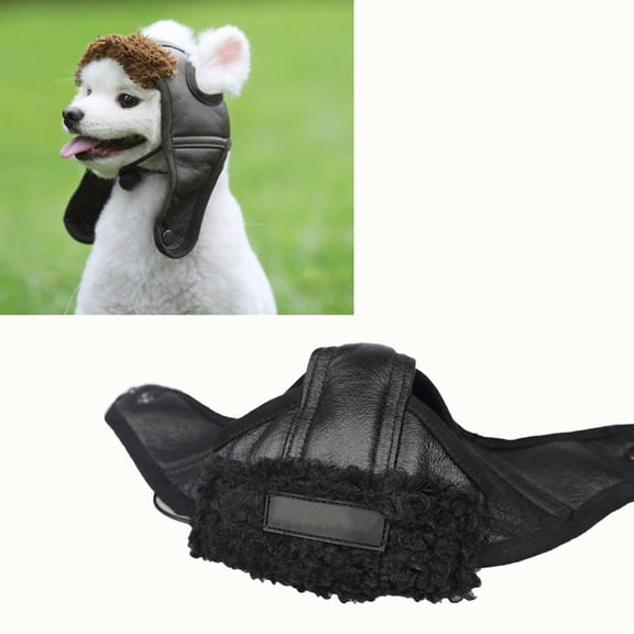 USHOBE Creative Black Pet Costume Pilot Hat for Unique Party and Photo Moments