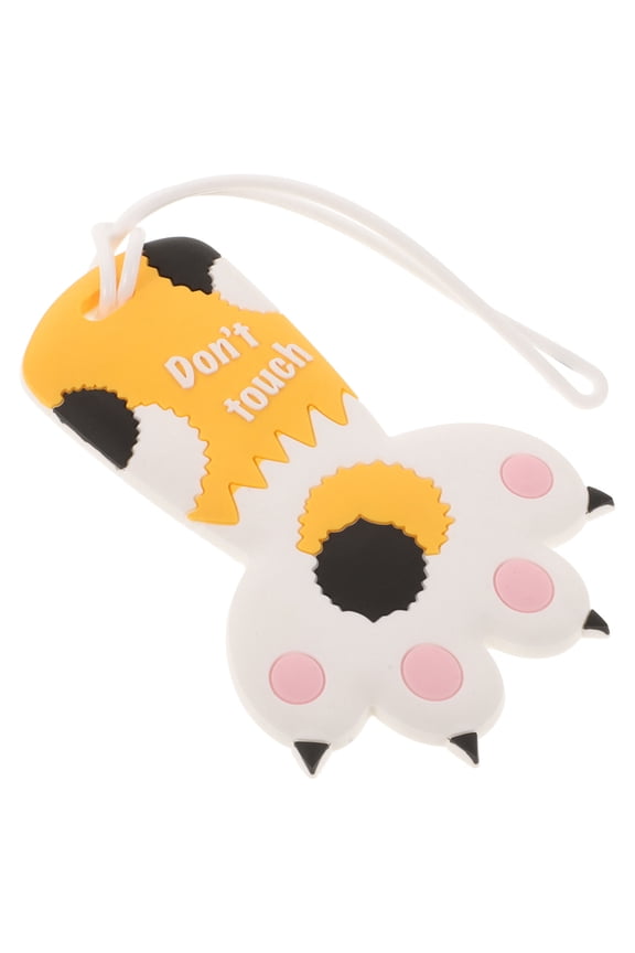 Cute Luggage Tag for Kids Fun Round Dots Shape Rubber Yellow Dots 1Pcs