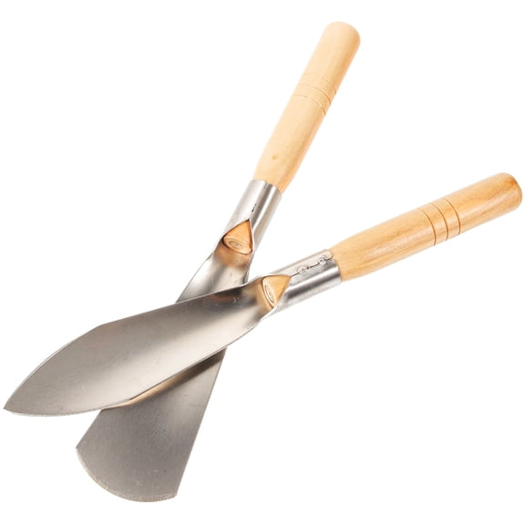 USHOBE 2-Piece Garden Trowel Set with Wooden Handles, Digging Tools for Planting and Gardening, 12.2x1.6x1 Inches