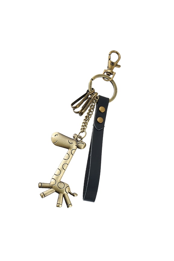 Creative Bag Pendant Keychain Golden Giraffe Shape 1Set 7.1 x 1.2 x 0.1in