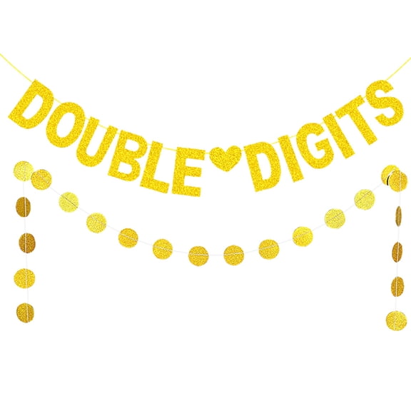 USHOBE Golden Paper Banners 2Pcs for Home Celebration and Theme Highlighting