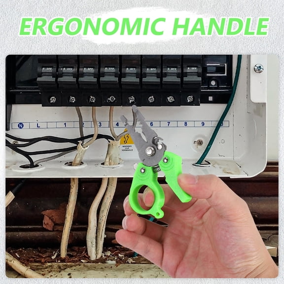 USHOBE Green Small Network Cable Stripping Tool with Cutting and Crimping Features