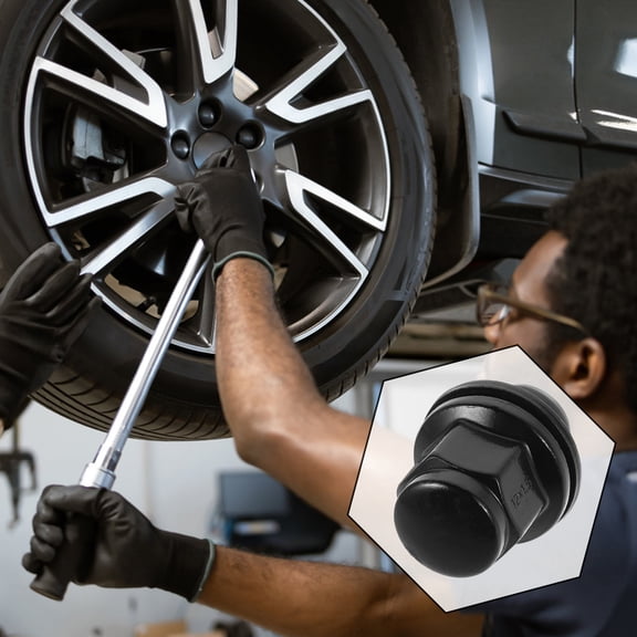 USHOBE Heavy-Duty Black Carbon Steel Lug Nuts for Trailer Wheels, and Easy to Install Vehicle Wheel Accessories