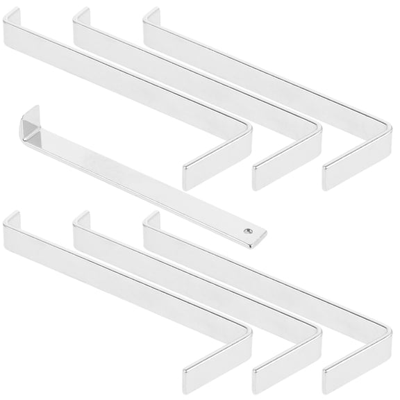 USHOBE Hidden Wall Siding Hook 1 Set (6 Hooks 1 Crowbar) Silver Stainless Steel For Outdoor Decoration