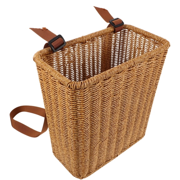 USHOBE Childfriendly Khaki Woven Backpack Plastic Picnic and Fruit Picking Basket