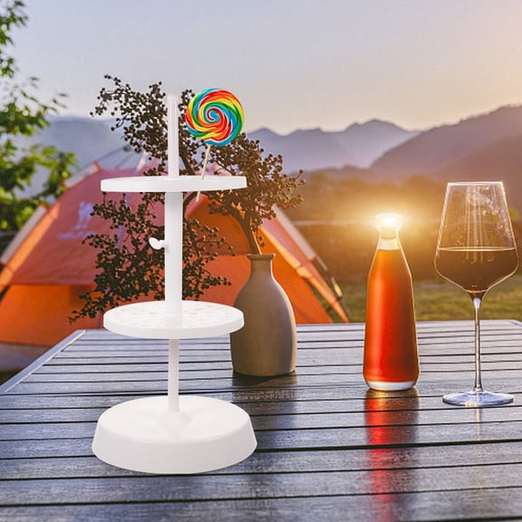 USHOBE White Plastic Lollipop Display Stand for Candies, Shops, Parties