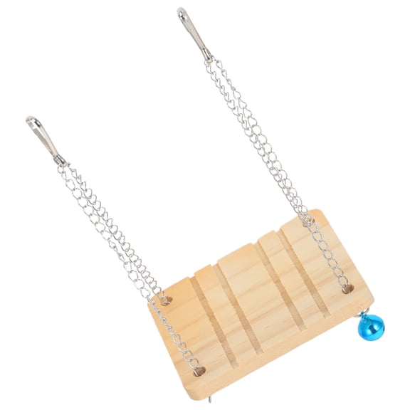 USHOBE Natural Wood Hamster Cage Ornament Platform Swing for Pet Exercise