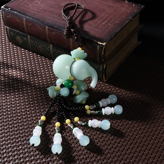 USHOBE Pendants for Car 1Pack Light Green Glass Gourd Shaped for Interior Decor and Home Accent 11.8x2.7x1.3in