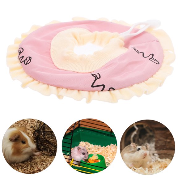 USHOBE Pink Soft Pet Collars Adjustable Breathable Cloth Anti Lick and Bite Recovery