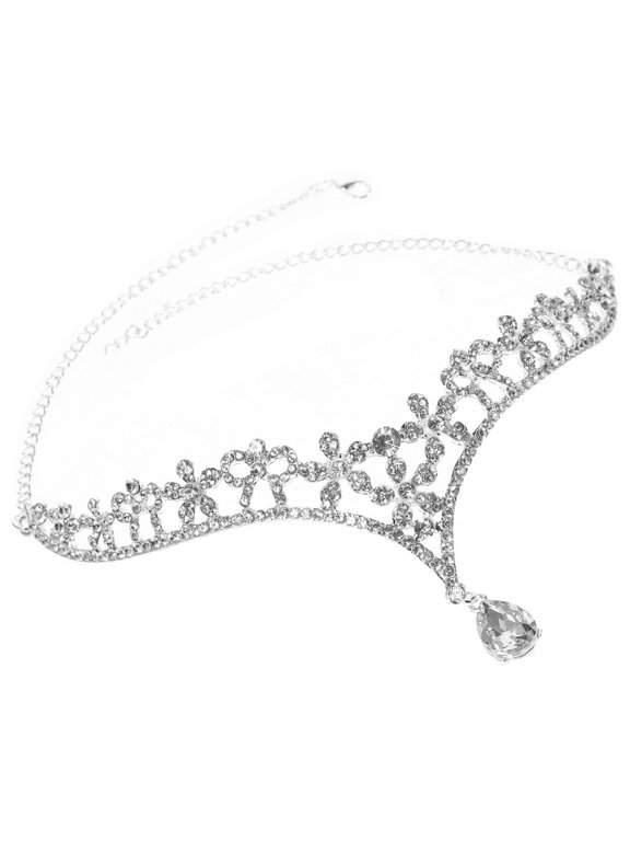 Vintage Silver Alloy Head Chain Wedding Headpiece for Brides