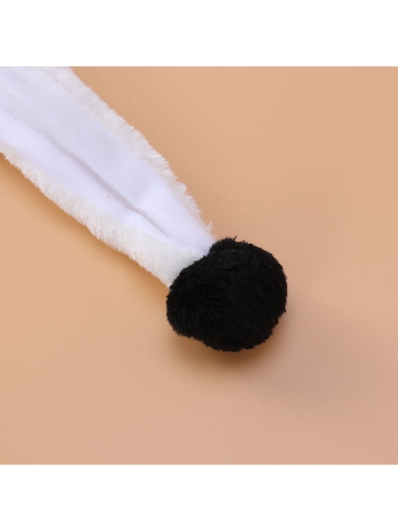 performance hat White Plush Panda With Dangling Flaps Costume Prop