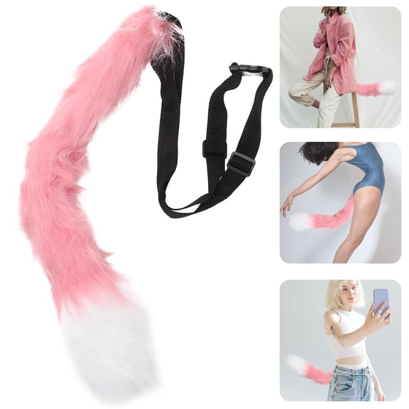 USHOBE Cosplay Pink Furry Fox Tail Plush Accessory Soft and Comfortable