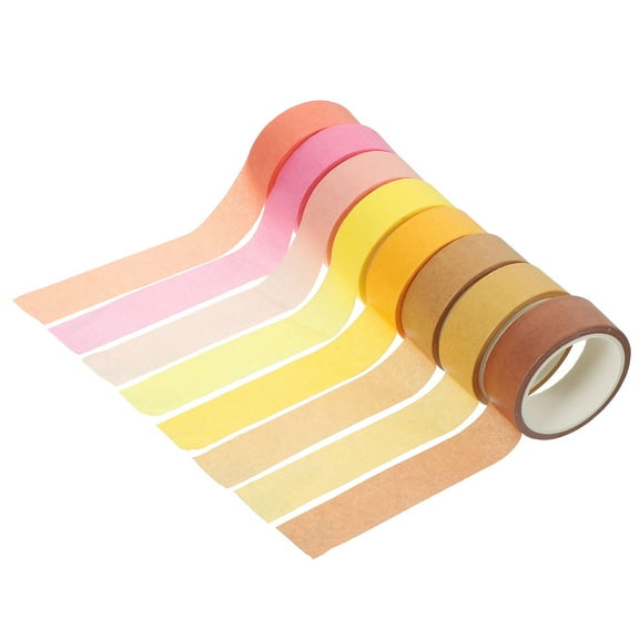 USHOBE Rainbow Washi Paper Tapes 8Rolls for Notebooks Diaries and present Wrapping 12.2x4x4In