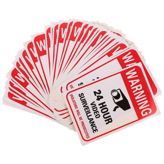 USHOBE Red Outdoor Warning Sticker Security Camera Sign with Easy Application Design