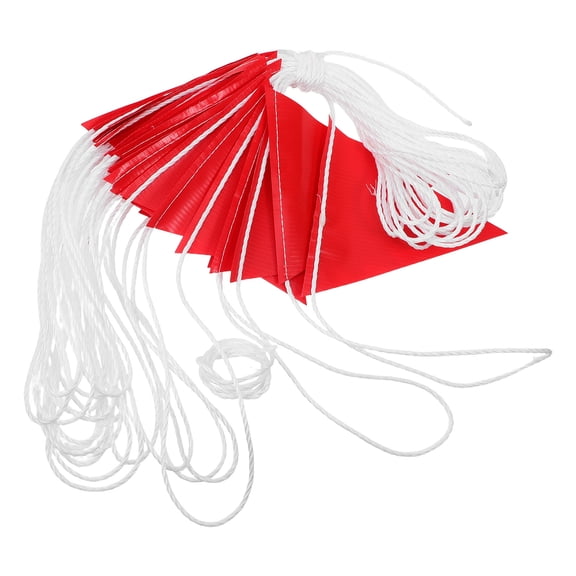 USHOBE Red Pvc Triangle Pennant Safety Flags for Hazard Area Marking