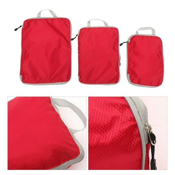 USHOBE Travel Packing Organisers Red Nylon 3Pcs 15.7X11.8X3.9in