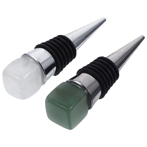 USHOBE Screw Bottle Stopper 2Pcs Wine Bottle Stoppers Simple Shaped Aluminium Alloy Airtight Seal Home Users