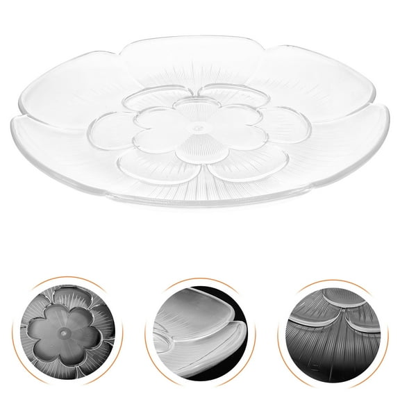 USHOBE Nut Serving Tray Acrylic Flower Shaped 1Pack 11.8x11.8x1.2in