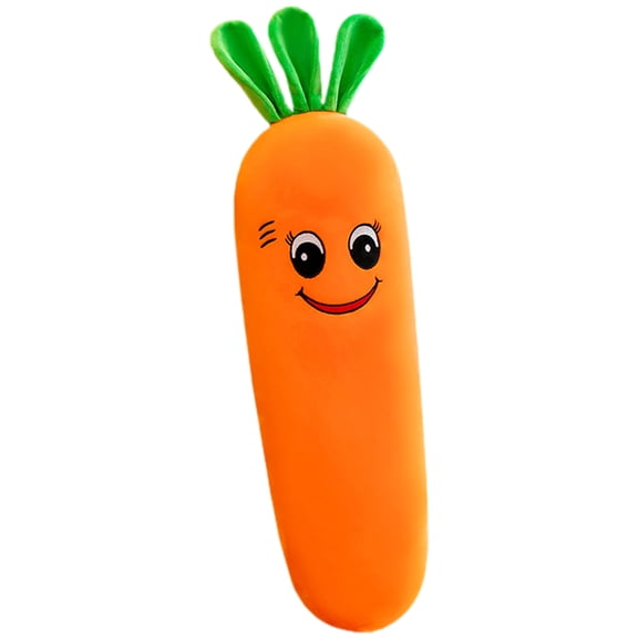 USHOBE Soft Orange Carrot Plush Throw Pillow Cute Decorative Cushion for Sofa Bedroom Living Room Home Comfort