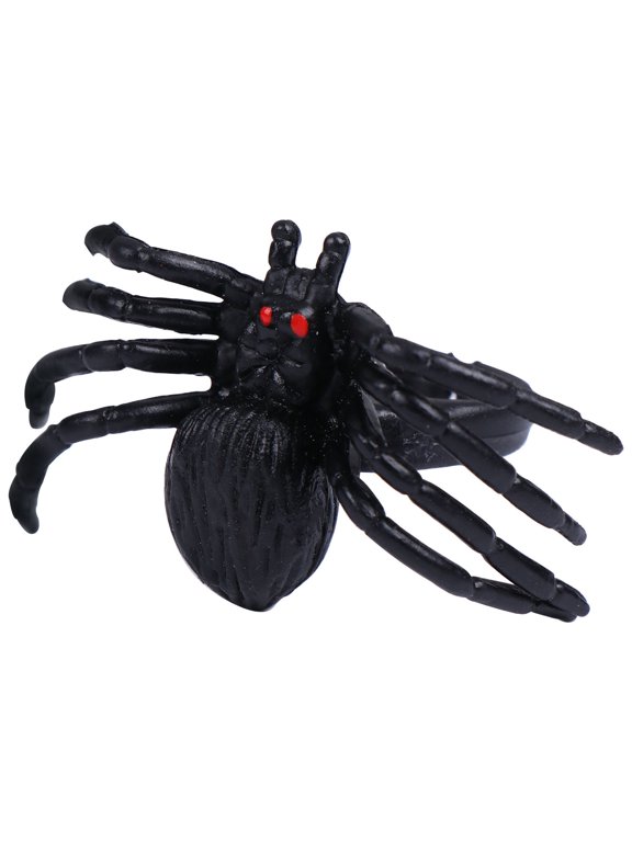 Durable Night Glow Spider Rings Black Plastic Cosplay Accessories