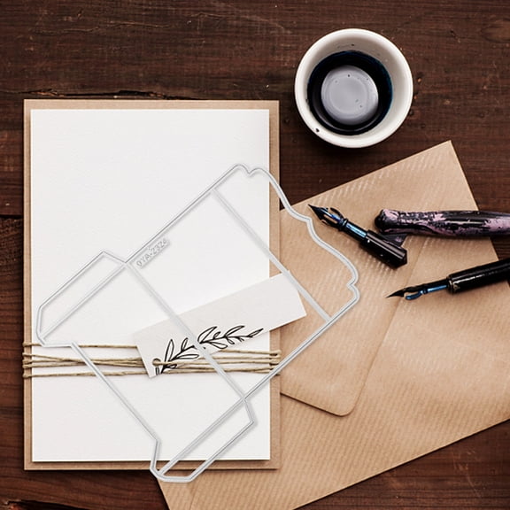 USHOBE Sturdy Plated Silver Envelope Cutting Dies for Crafting Cards and Scrapbook Albums