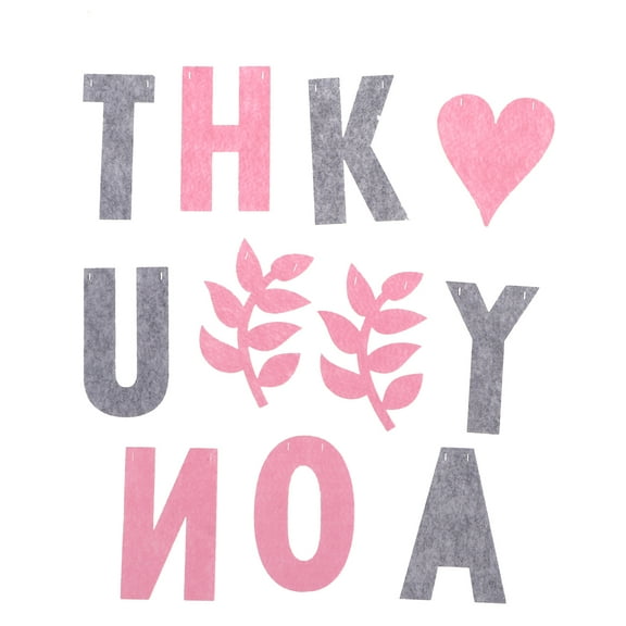 USHOBE Thanksgiving Day Bunting Garland 1Set Non-Woven Fabric Rectangular Letters Indoor Decoration