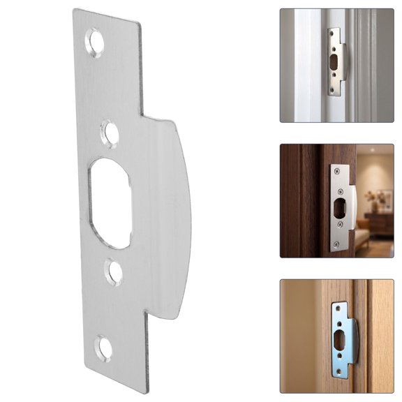 USHOBE Universal Stainless Steel Latch Guide Plate for Interior Mortise Door Locks Plated Silver