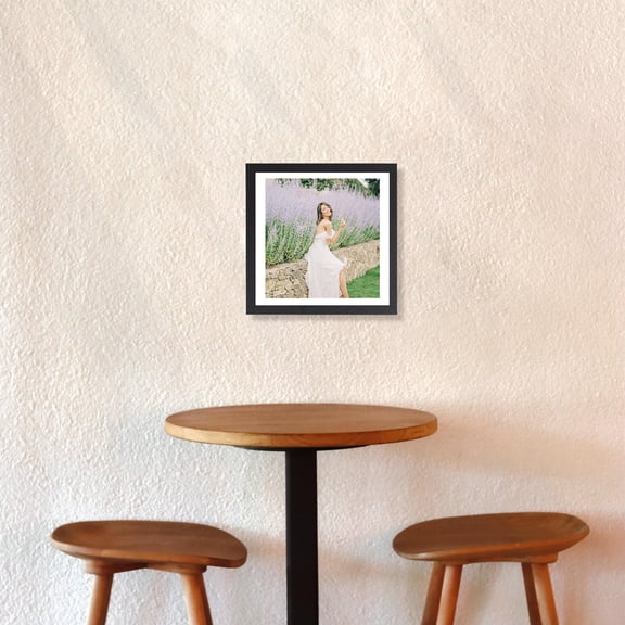 USHOBE Minimalist Black Wooden Frame 12 Inch Square Wall Hanging and Table Picture Frame