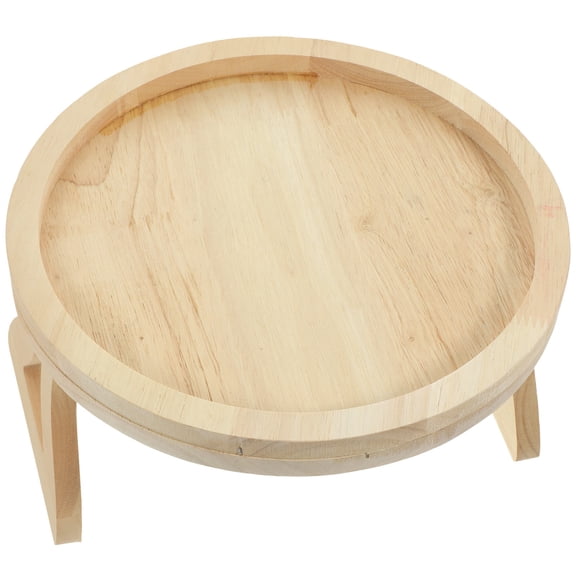 USHOBE Small Tray for Kitchen Counter Clip-on Tray Khaki Wood 1Pcs 9.8x9.8in