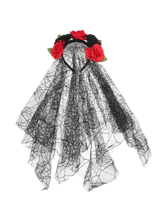 headpiece Black Hair Decoration for Women and Cosplayers 1Set