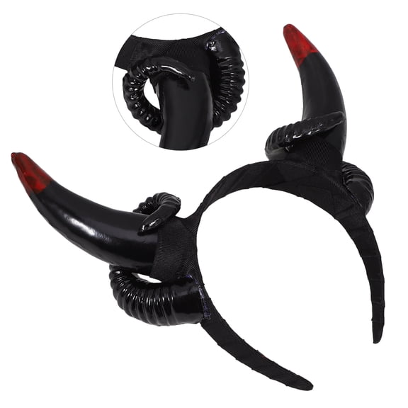 USHOBE Horn Headband Black Plastic for Cosplay and ce Party Decoration