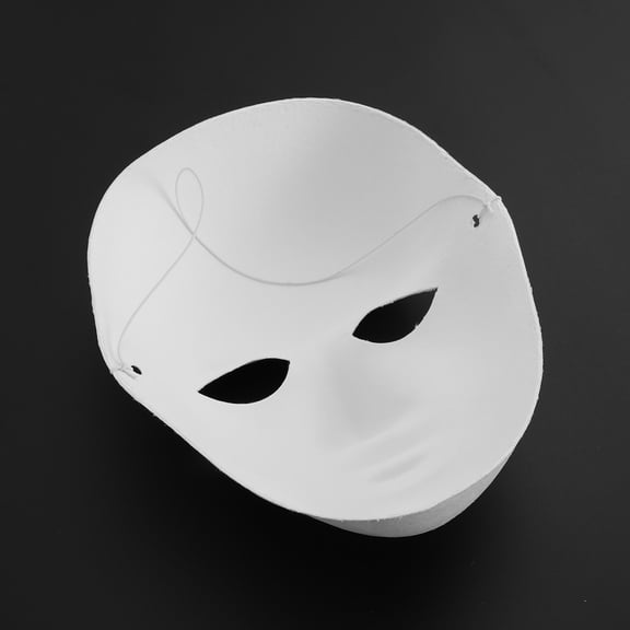 Blank White Craft for Painting, Party Costume Face with Flexible Elastic Band, Lightweight Material