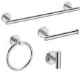 thumbnail image 1 of Fil-fresh Polished Chrome Bathroom Hardware Set, 4-Piece Wall Mounted Bathroom Accessories Set, 18-Inch (Total Length 20-Inch) Towel Bar with Toilet Paper Holder, Towel Ring & Robe Hook, SUS304 Stain, 1 of 9