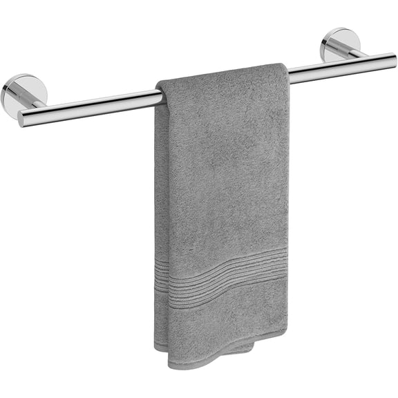USHOWER Polished Chrome Towel Bar, 18-Inch Towel Racks for Bathroom Wall-Mounted, SUS304 Stainless Steel Towel Rod (Total Length 20-Inch)