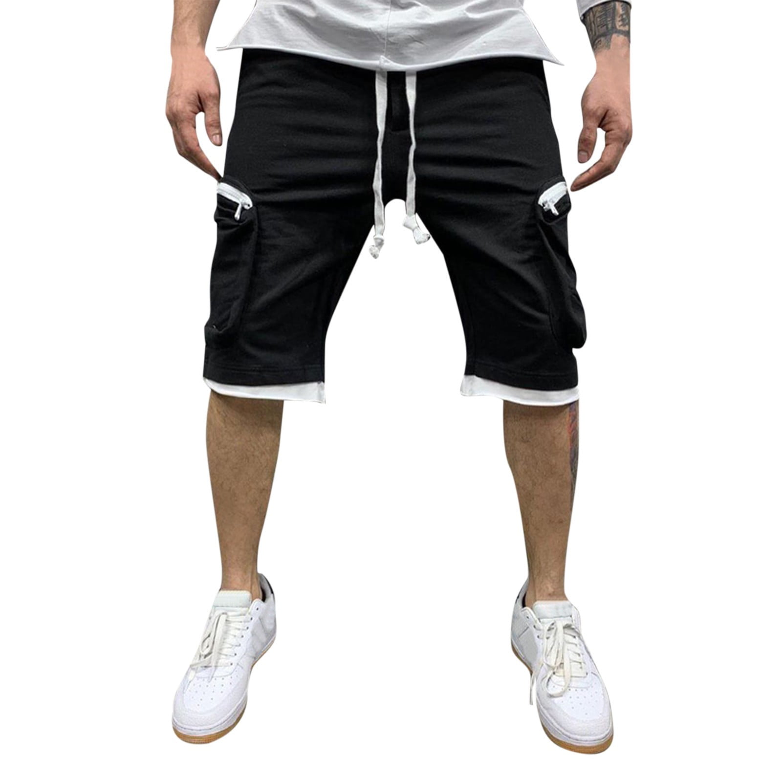 USHUN Mens Shorts Casual Stretch Hybrid Gym Shorts Track Summer Casual