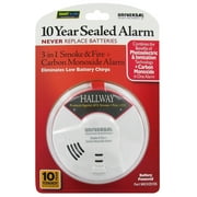 USI 3-in-1 Smoke, Photoelectric and Ionization Fire and Carbon Monoxide Smart Alarm with 10 Year Sealed Battery, 85 Decibels