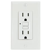 USI G1315TRWH 15 Amp Standard GFCI, Tamper Resistant Duplex Wall Outlet Receptacle