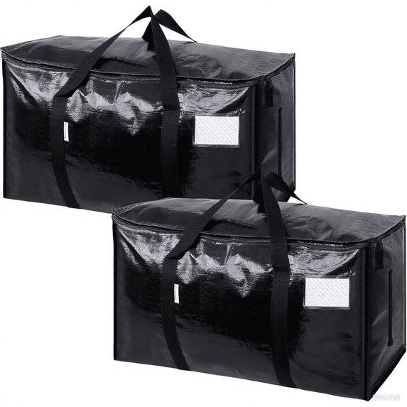 USIONE 2 Pack Extra Large Moving Bags, with Zippers & Carrying Handles, Heavy-Duty Storage Tote Moving Boxes for Space Saving