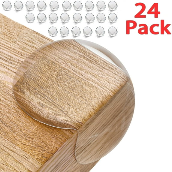 USIONE 24 Pack Clear Transparent Baby/Toddler Proofing Corner Protectors - Safety Bumpers for Furniture & Table Sharp Edges