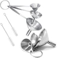thumbnail image 1 of USIONE 6 Pack Stainless Steel Mini Kitchen Funnels - Food-Grade, High Heat Resistant & Durable Metal Funnels for Liquid, Dry Ingredients, Cosmetics, Spices, Powder, 1 of 10