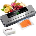 thumbnail image 1 of USIONE Storage Vacuum Sealer Machine- 75 Kpa 6-in-1  Compact Vacuum Sealer for Food with Digital Timer, Dry/Moist Food Modes & 100 Bags, Built-in Cutter (Sliver), 1 of 7
