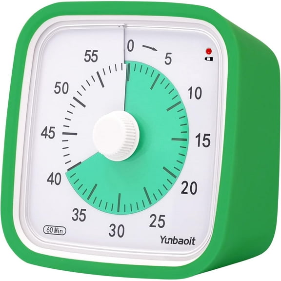 USIONE Visual Timer with Protective Case - 60-Minute Countdown Timer for Kids and Adults, Silent Classroom Timer, Time Management Tool for Home, School or Work (Green)