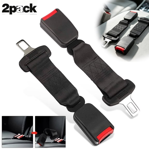 USIONE 2 Pack Car Seat Belts Extender, 10.2 Inch Universal Extension, 7/8" Tongue Width for Child Seats & Pregnant Women