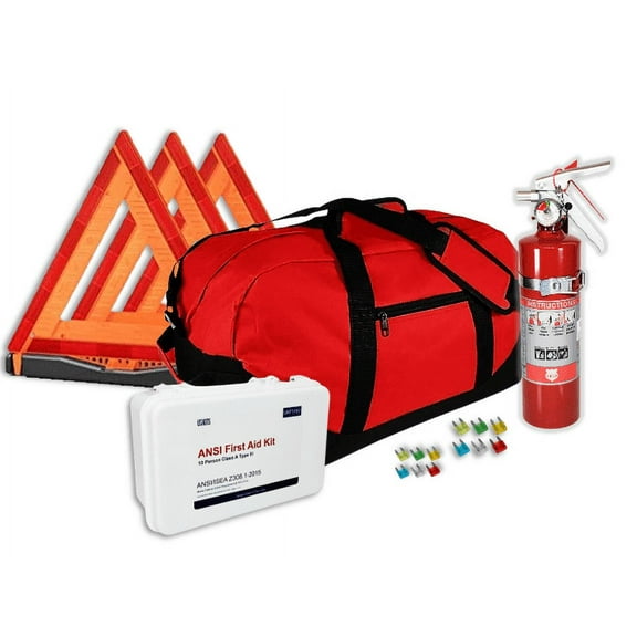 USKITS Advanced Essential All-in-One DOT OSHA ANSI Compliant Kit with USA Made Fire Extinguisher