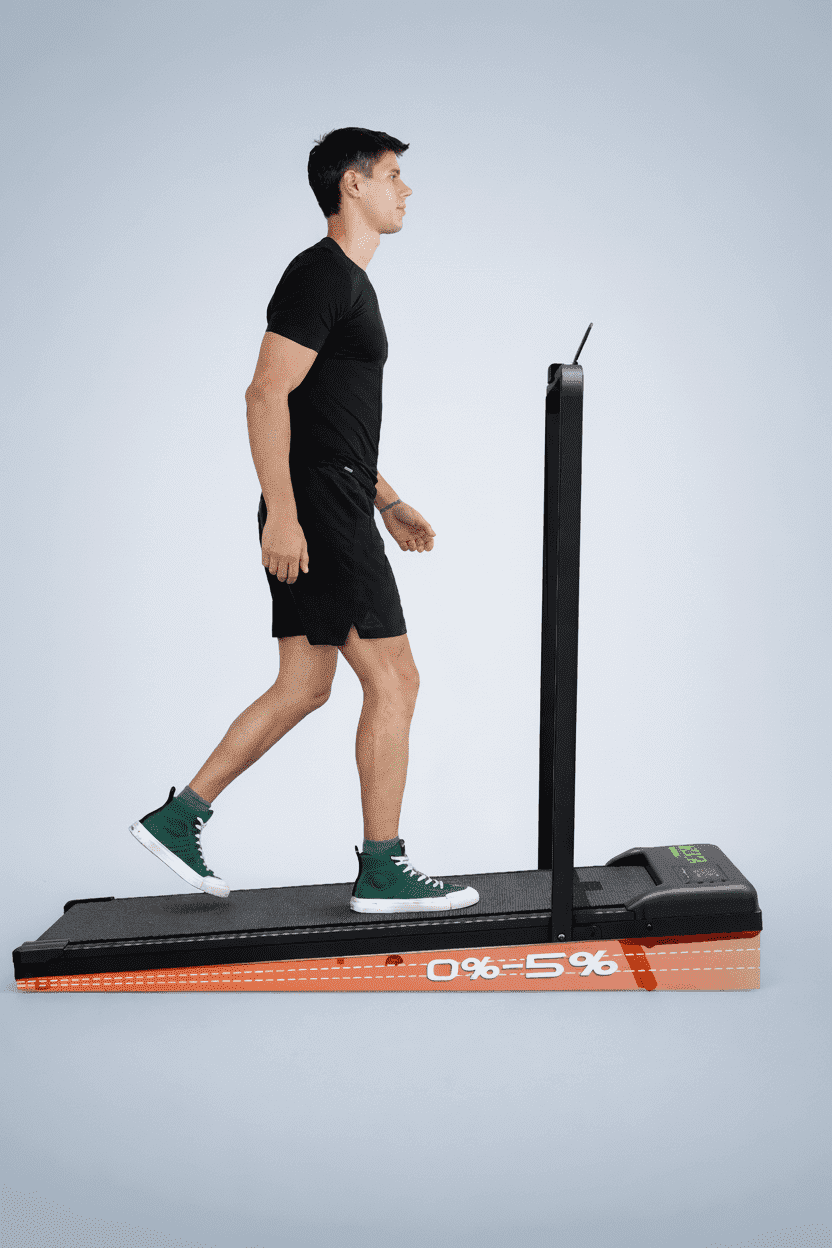 USLIM Under Desk Treadmill Walking Pad, Folding 2-in-1 Design, Incline, Handlebar, 3.0HP Motor, LED Display, 350 lb Capacity