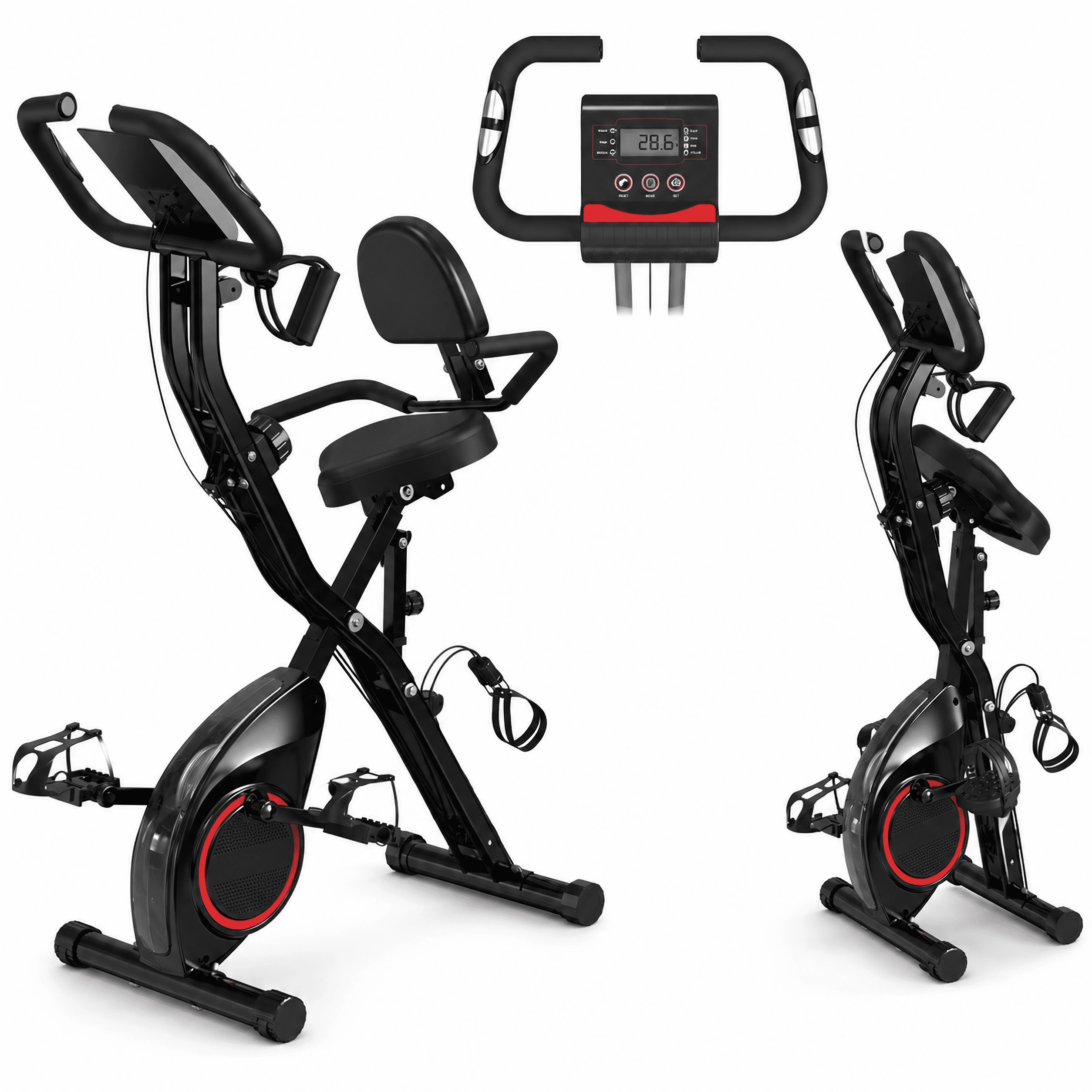 USLIM Foldable Exercise Bike, 5-in-1 Design, 16-Level Magnetic Resistance, 300 lb Capacity