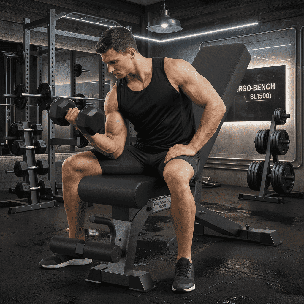 USLIM Adjustable Strength Training Bench, Flat Incline Decline Design, 12 Backrest Positions, 4 Seat Adjustments, 1200 lb Capacity