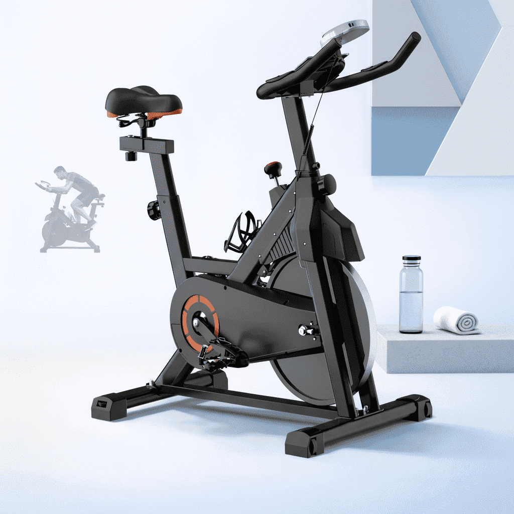 USLIM Indoor Cycling Bike, Silent Belt Drive Exercise Bike with 30 lb Flywheel, 100-Level Resistance,330 lbs Weight Capacity, Black