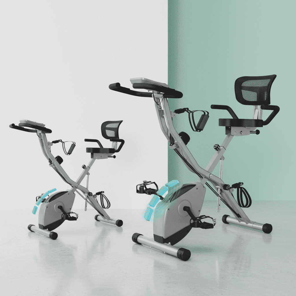 USLIM Foldable Exercise Bike for Small Spaces, 16-Level Resistance, 330 lb Capacity