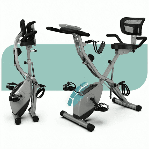 USLIM 5-in-1 Foldable Exercise Bike, Magnetic Resistance, 300 lb Capacity